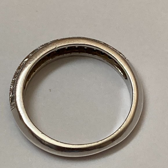 Sterling Silver CZ Wedding Band Set - Picture 8 of 8